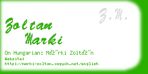 zoltan marki business card